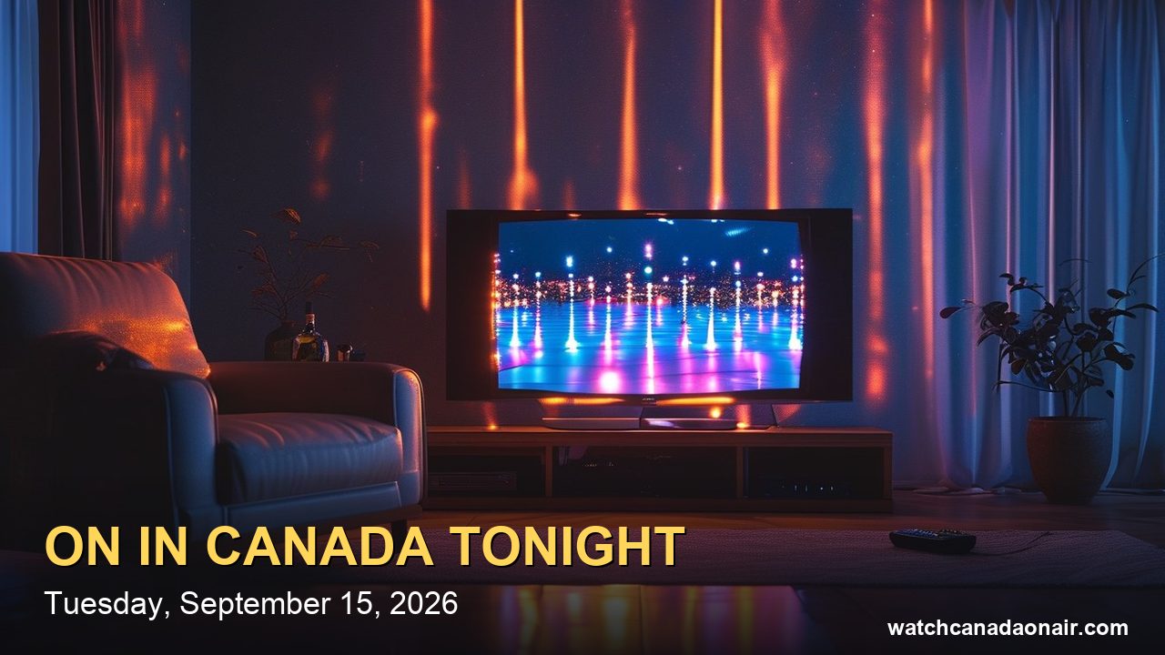 A glowing television in a dim living room at night with disco light reflections on the wall